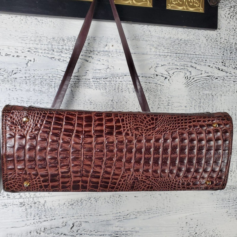 Italian Women Purse Ligator Piero Agustis Leather Tote Shoulder Bag 12" Tall - Picture 3 of 12